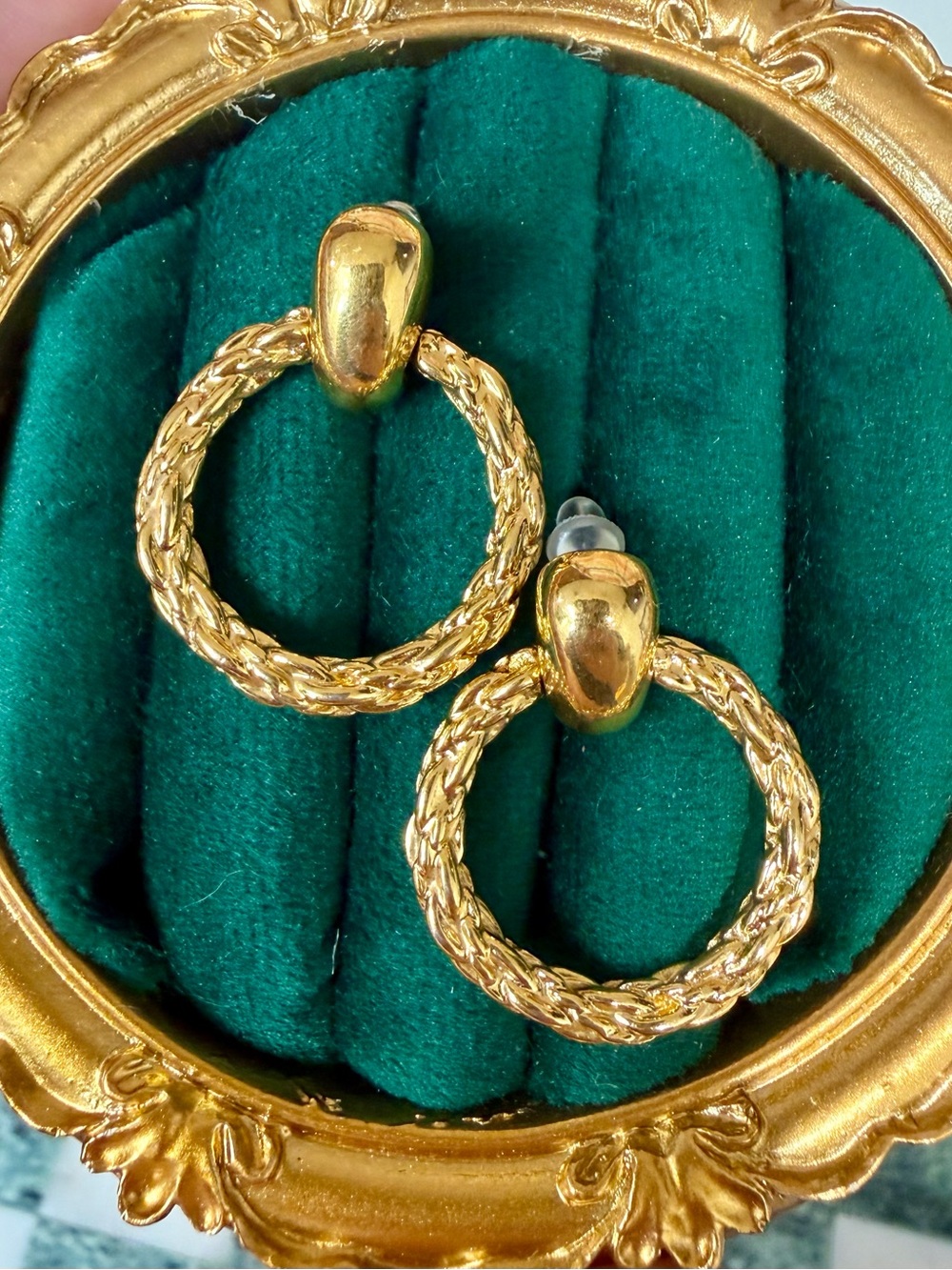 Avon Gold Braided Drop Earrings